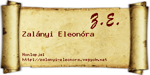 Zalányi Eleonóra névjegykártya